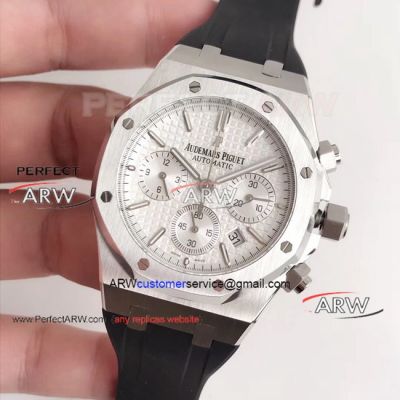 Perfect Replica Audemars Piguet Royal Oak Price For White Dial Black Rubber Strap Watch